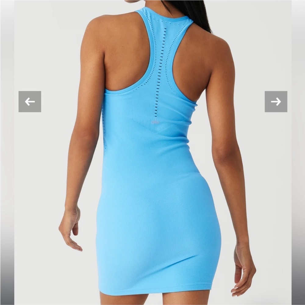NWOT Alo Seamless Open Air Ribbed Racerback Dress - Picture 2 of 6